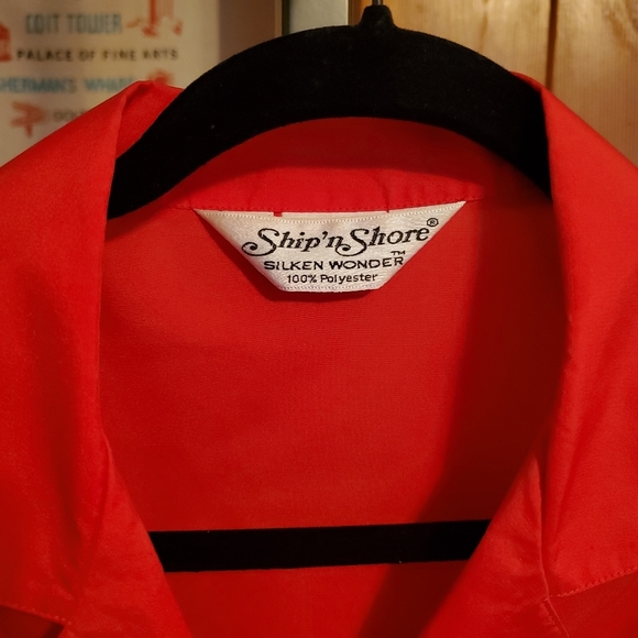 Ship'n Shore Red Vintage Blouse - Picture 3 of 4
